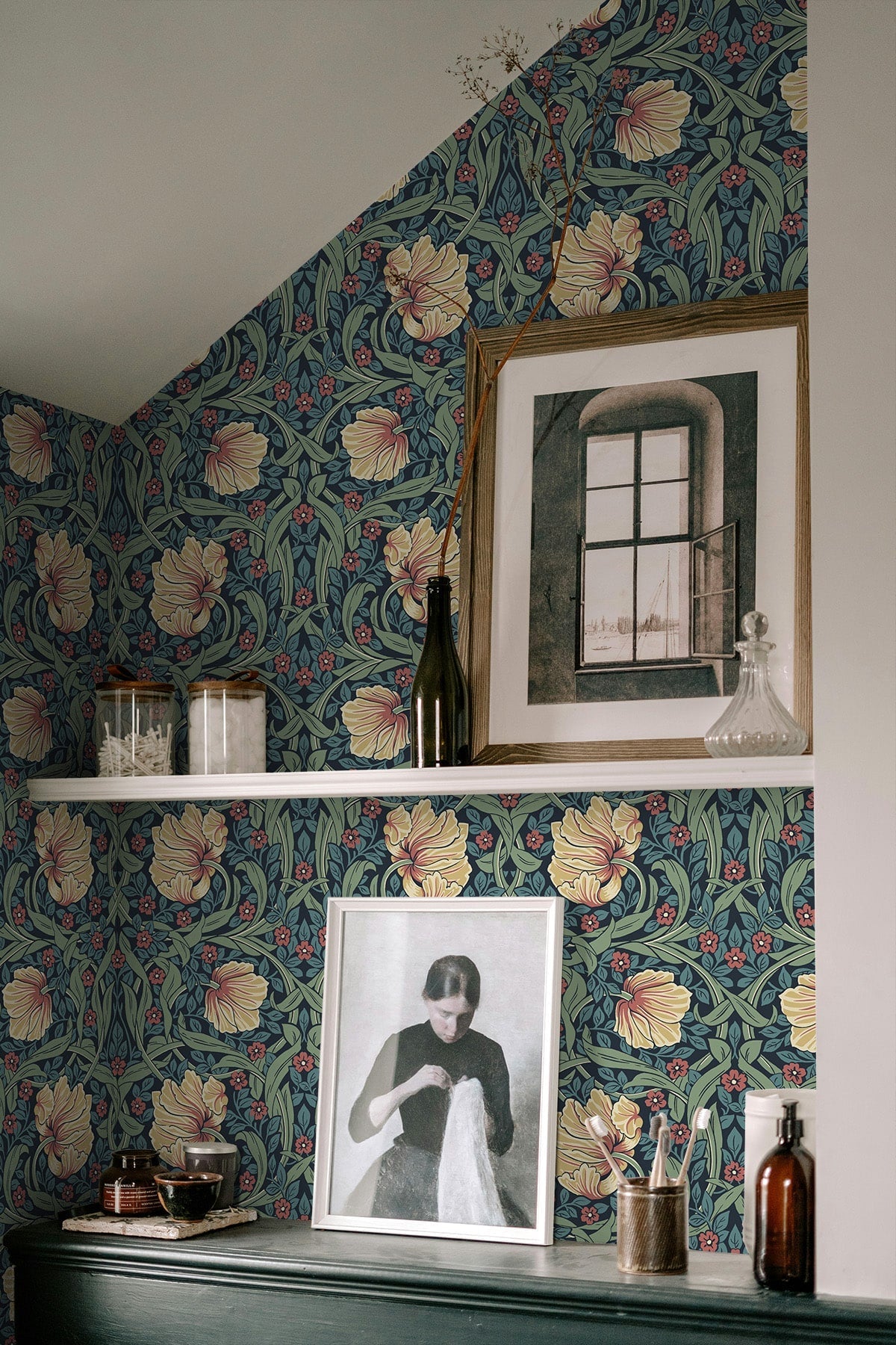 Pimpernel Garden Vintage Floral Prepasted Wallpaper