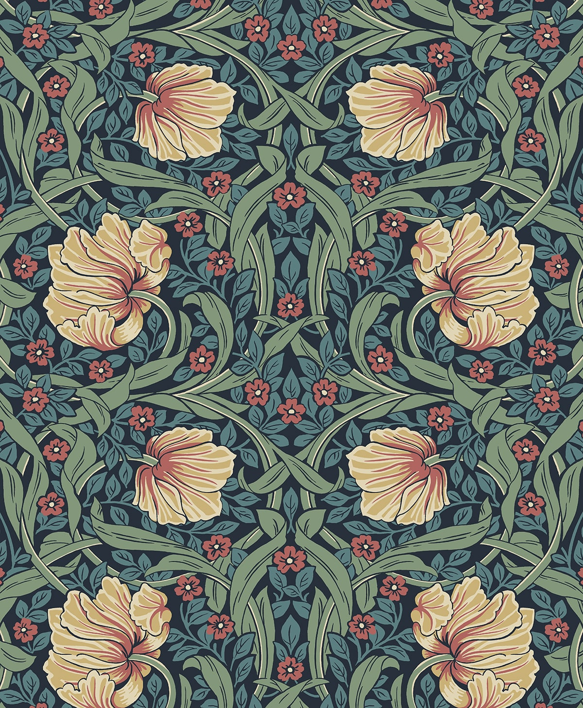 Pimpernel Garden Vintage Floral Prepasted Wallpaper