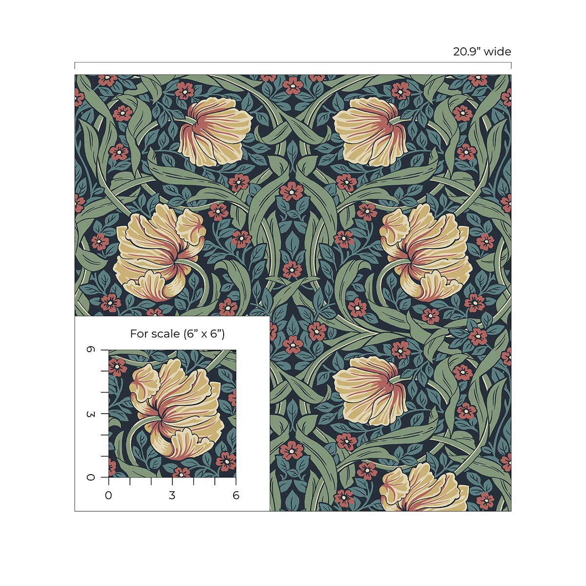 Pimpernel Garden Vintage Floral Prepasted Wallpaper