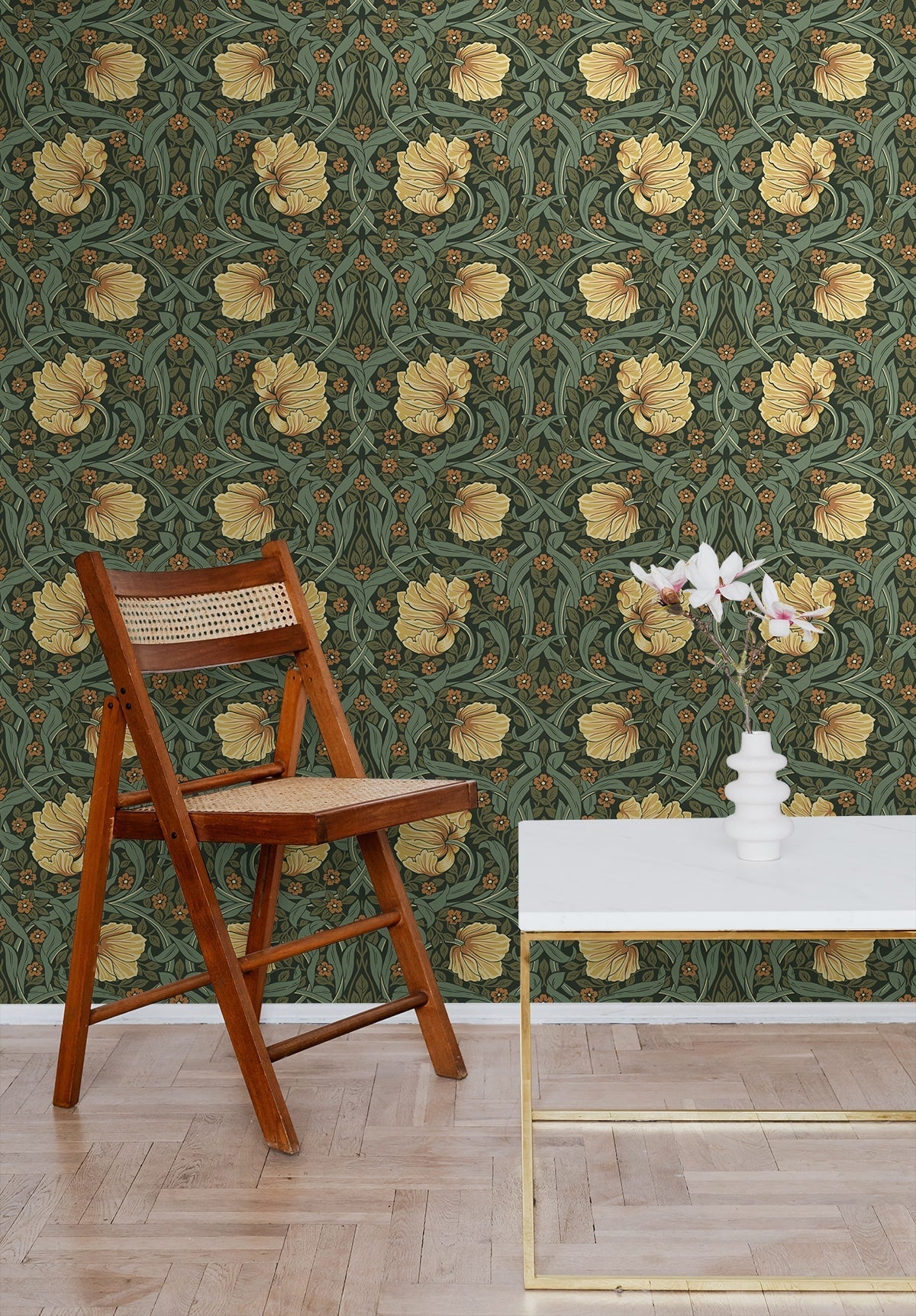 Pimpernel Garden Vintage Floral Prepasted Wallpaper