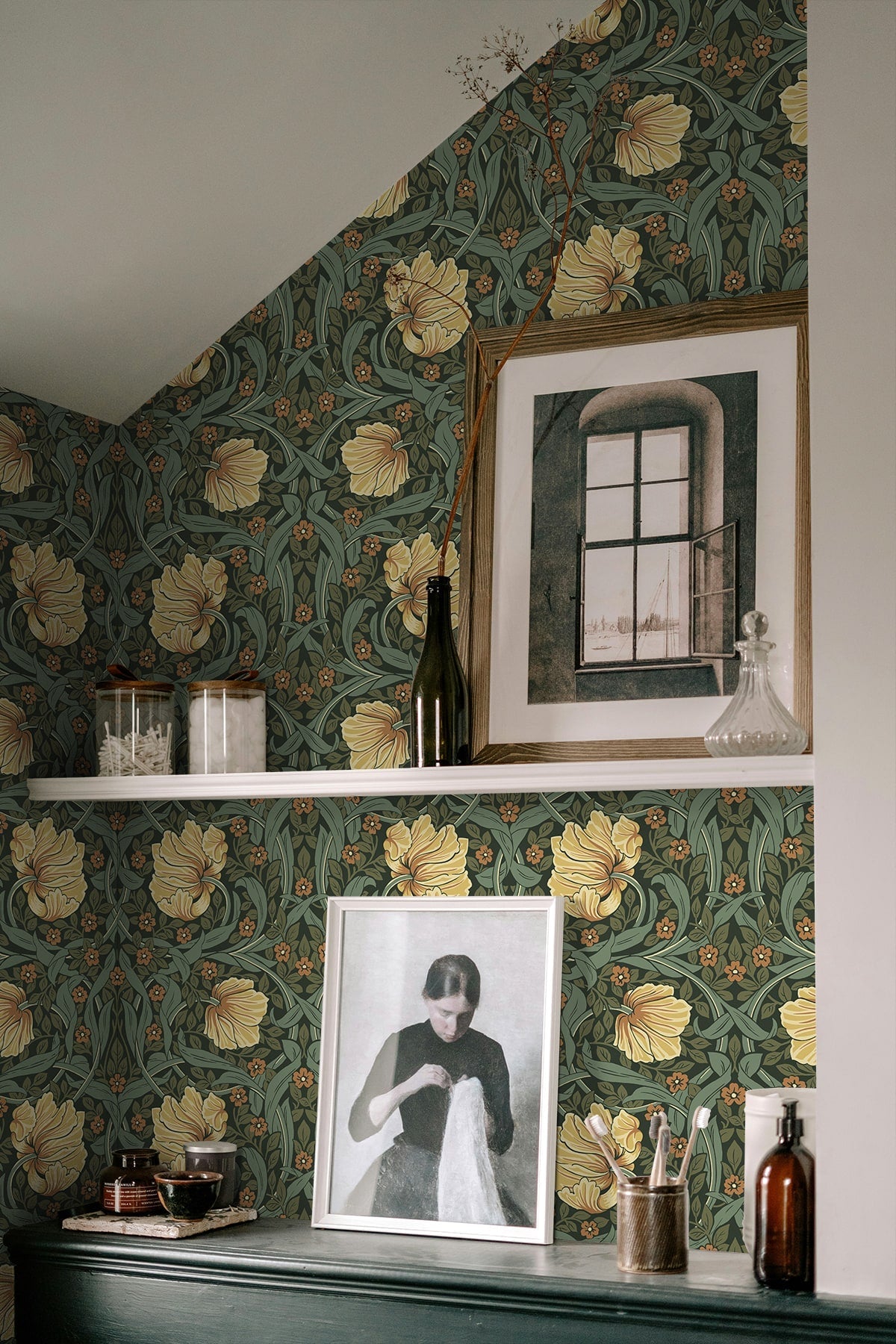 Pimpernel Garden Vintage Floral Prepasted Wallpaper