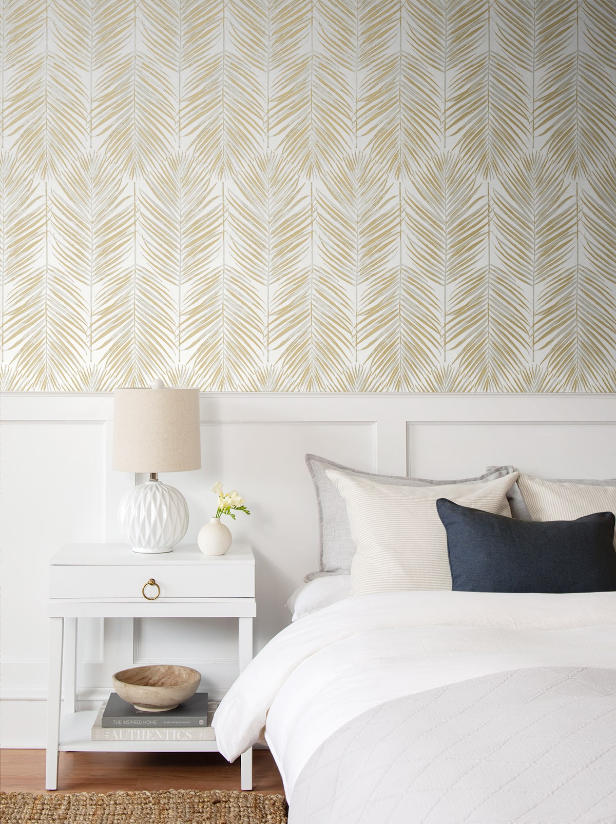 Marina Palm Coastal Unpasted Wallpaper