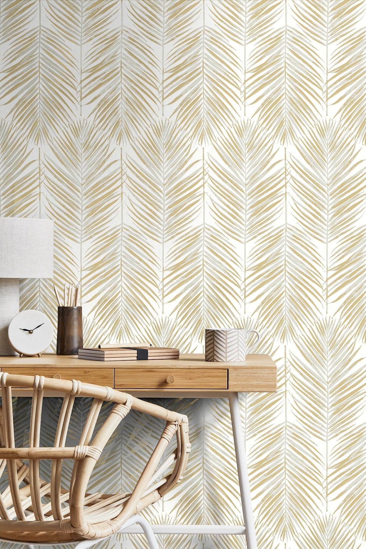 Marina Palm Coastal Unpasted Wallpaper