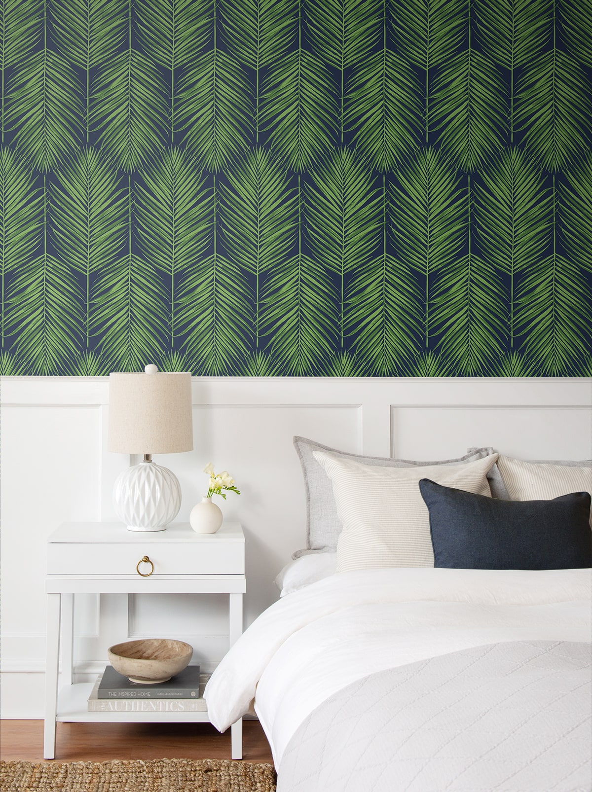 Marina Palm Coastal Unpasted Wallpaper