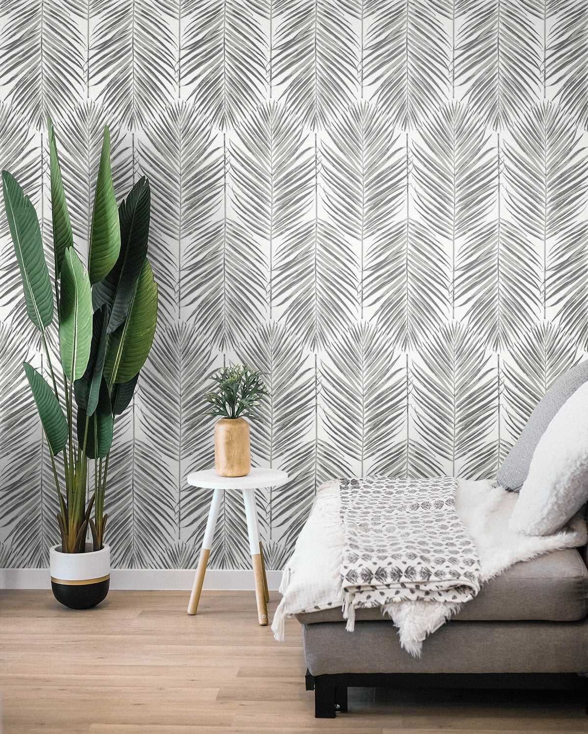 Marina Palm Coastal Unpasted Wallpaper