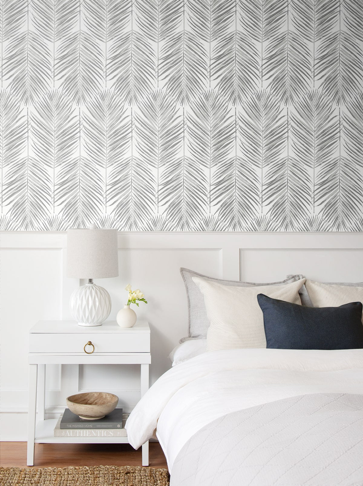 Marina Palm Coastal Unpasted Wallpaper