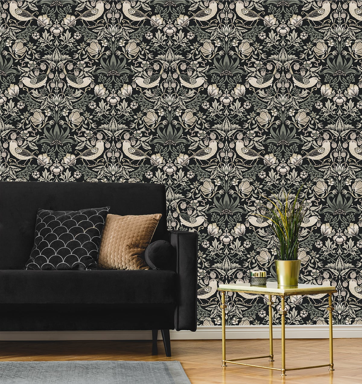 Fragaria Garden Vintage Unpasted Wallpaper