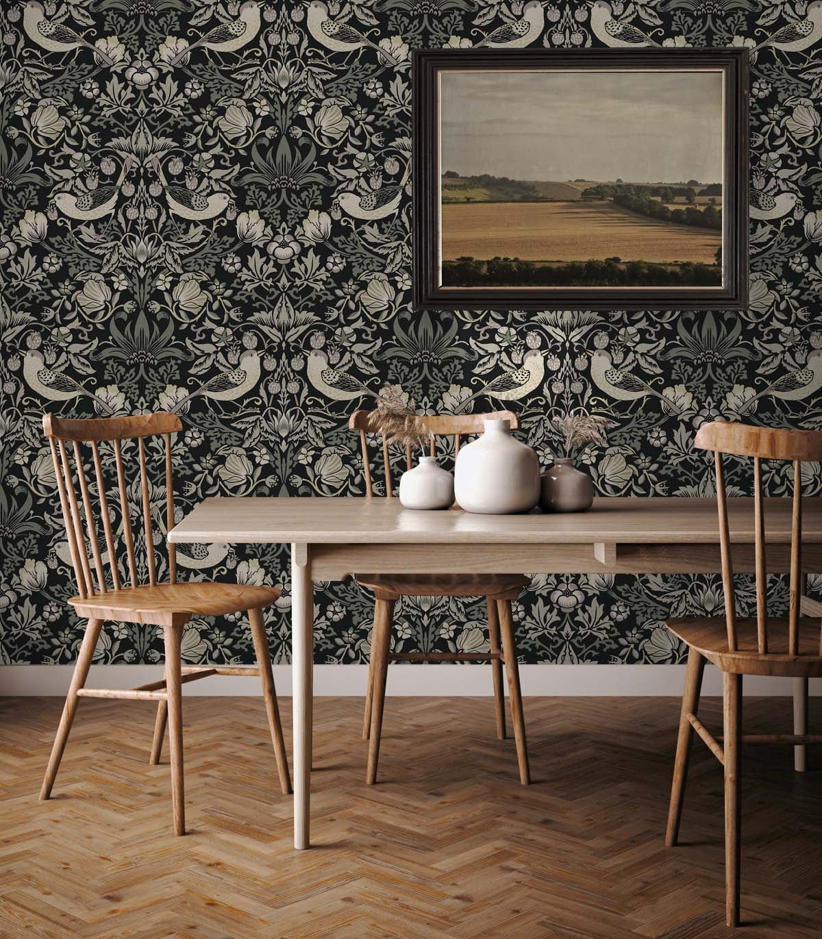 Fragaria Garden Vintage Unpasted Wallpaper