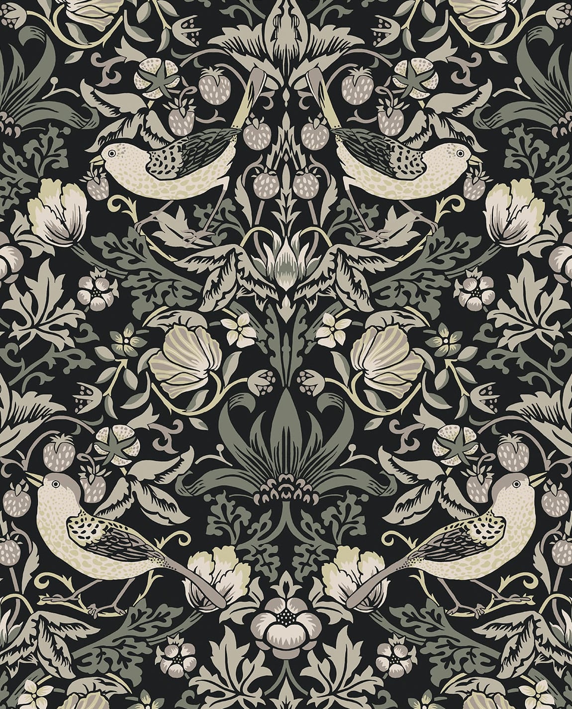 Fragaria Garden Vintage Unpasted Wallpaper