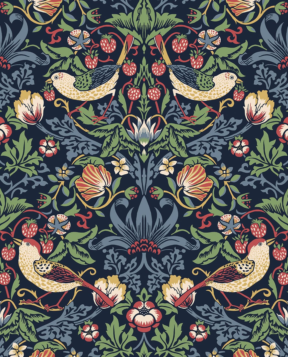 Fragaria Garden Vintage Unpasted Wallpaper