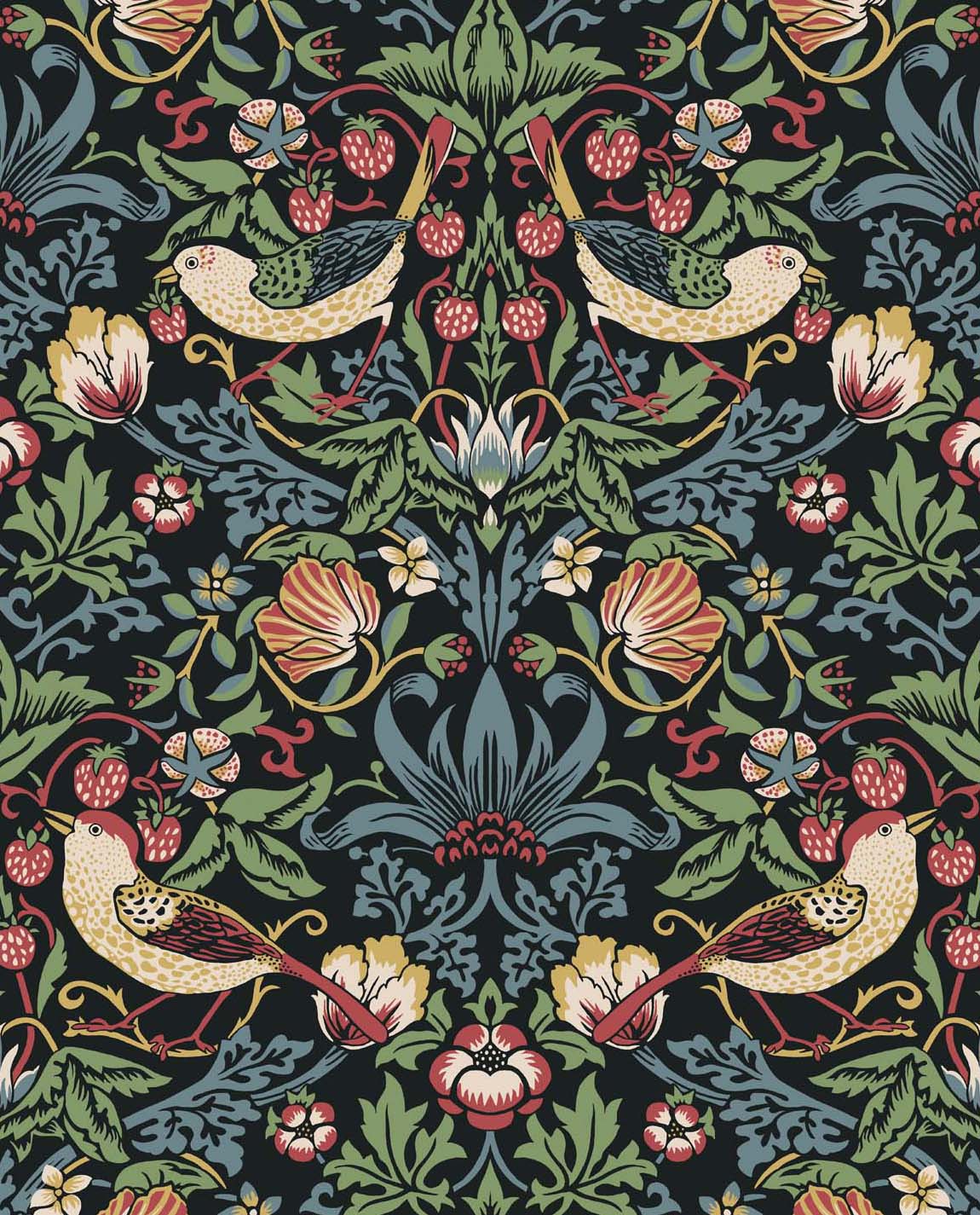 Fragaria Garden Vintage Unpasted Wallpaper