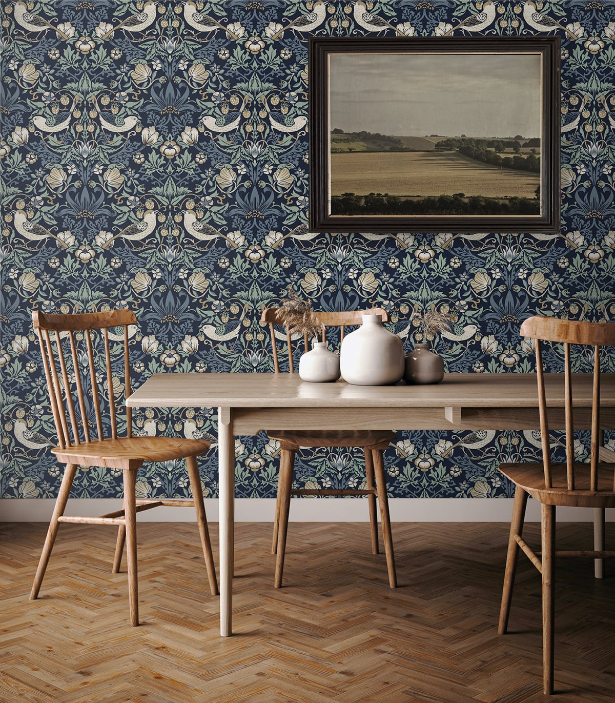 Fragaria Garden Vintage Unpasted Wallpaper