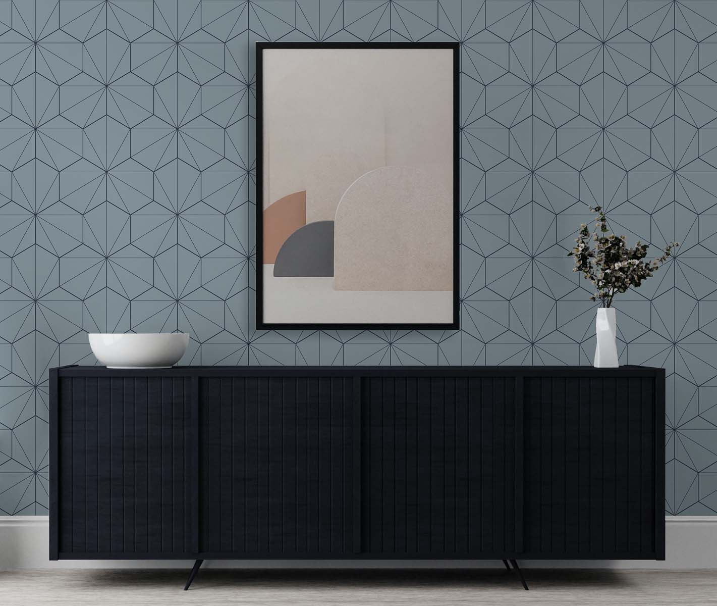 Hedron Geometric Unpasted Wallpaper