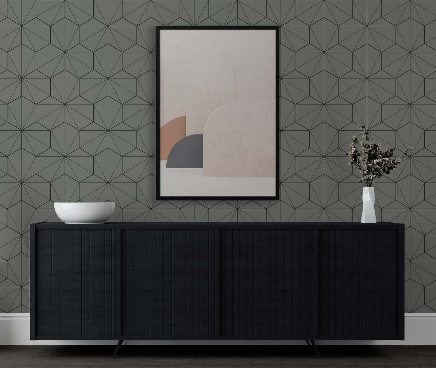 Hedron Geometric Unpasted Wallpaper