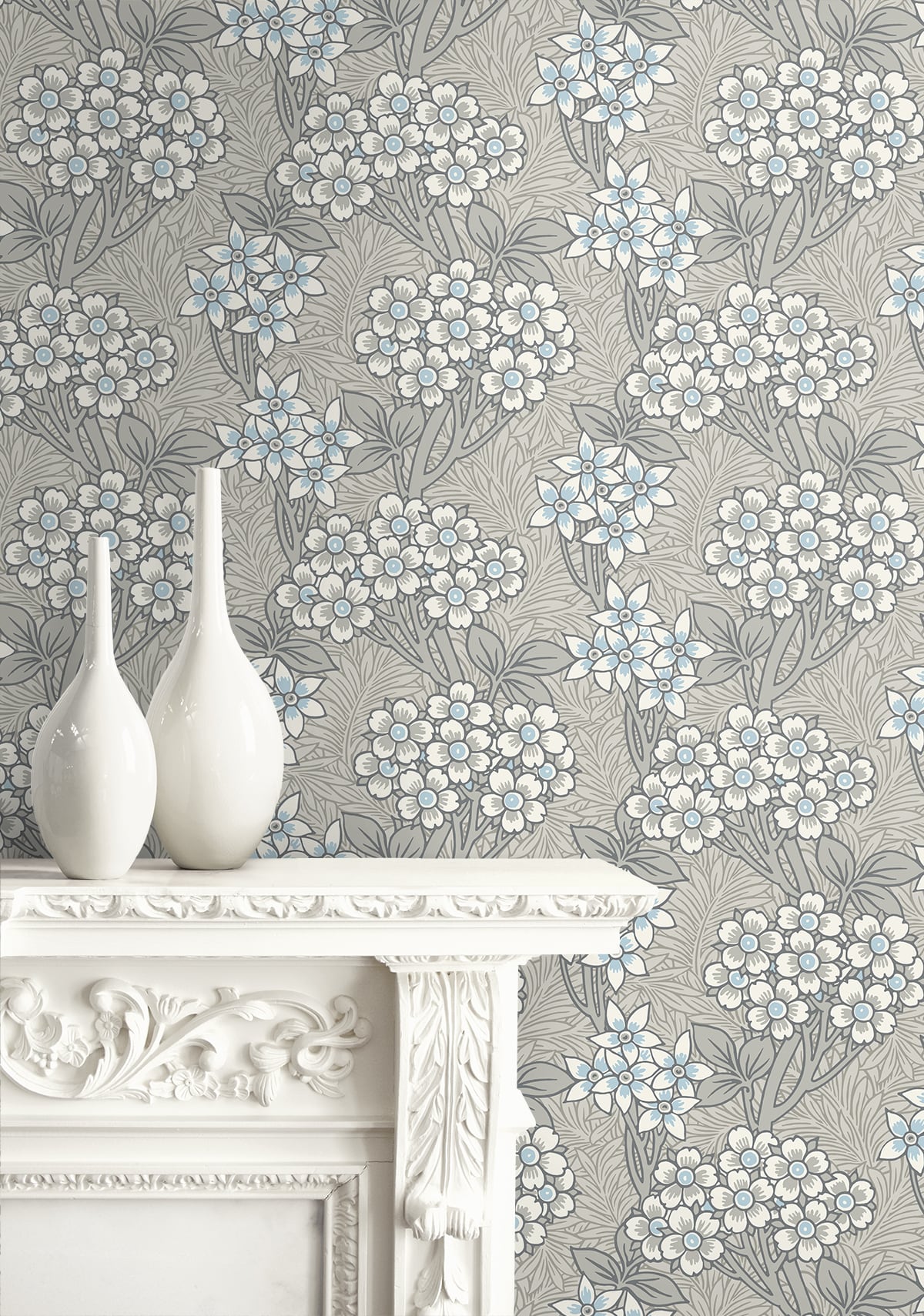 Floral Vine Vintage Unpasted Wallpaper