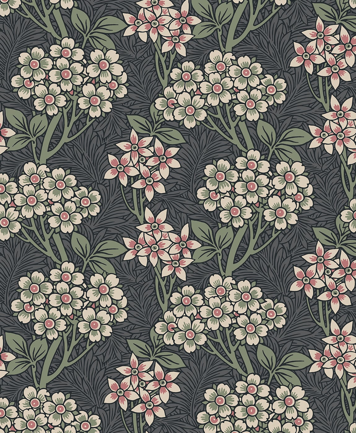 Floral Vine Vintage Unpasted Wallpaper
