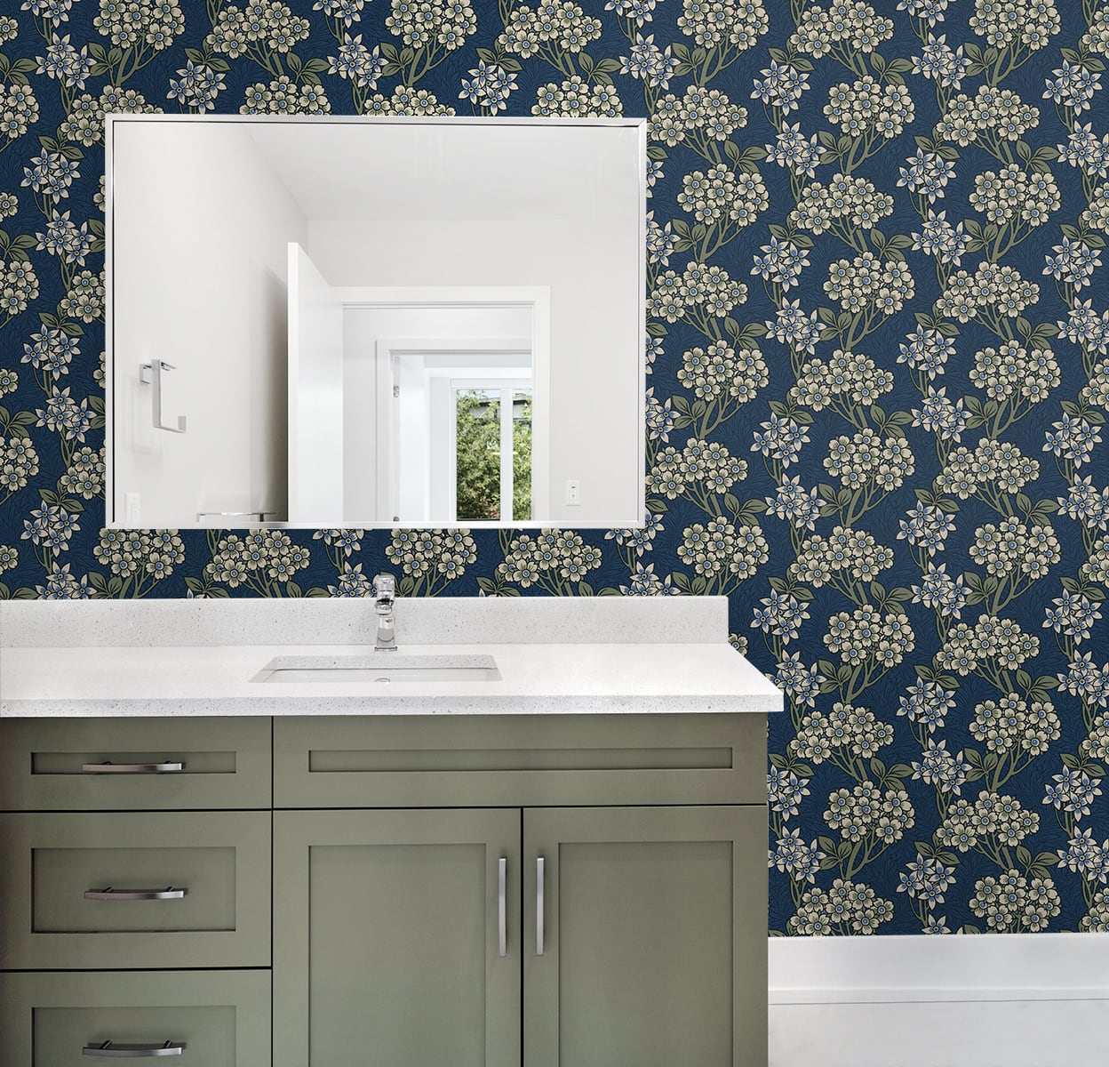 Floral Vine Vintage Unpasted Wallpaper