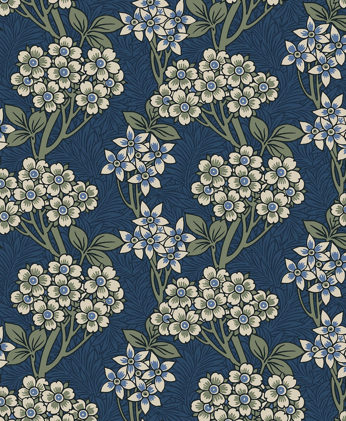 Floral Vine Vintage Unpasted Wallpaper
