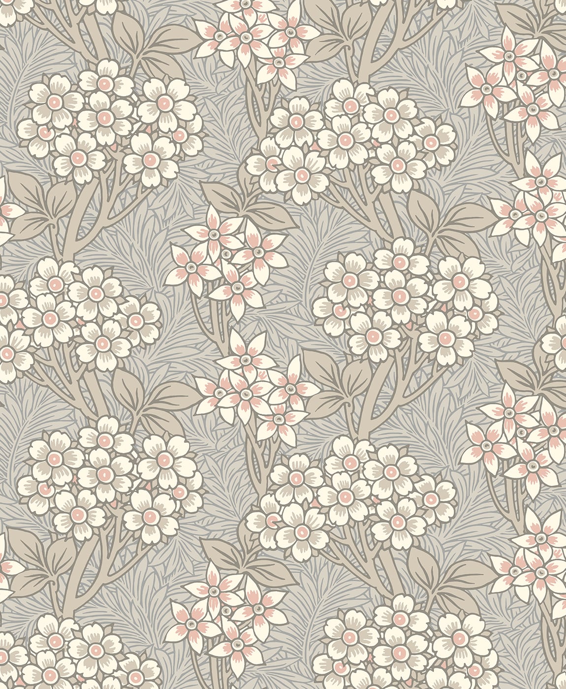 Floral Vine Vintage Unpasted Wallpaper