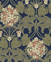 Floral Hydrangea Vintage Unpasted Wallpaper