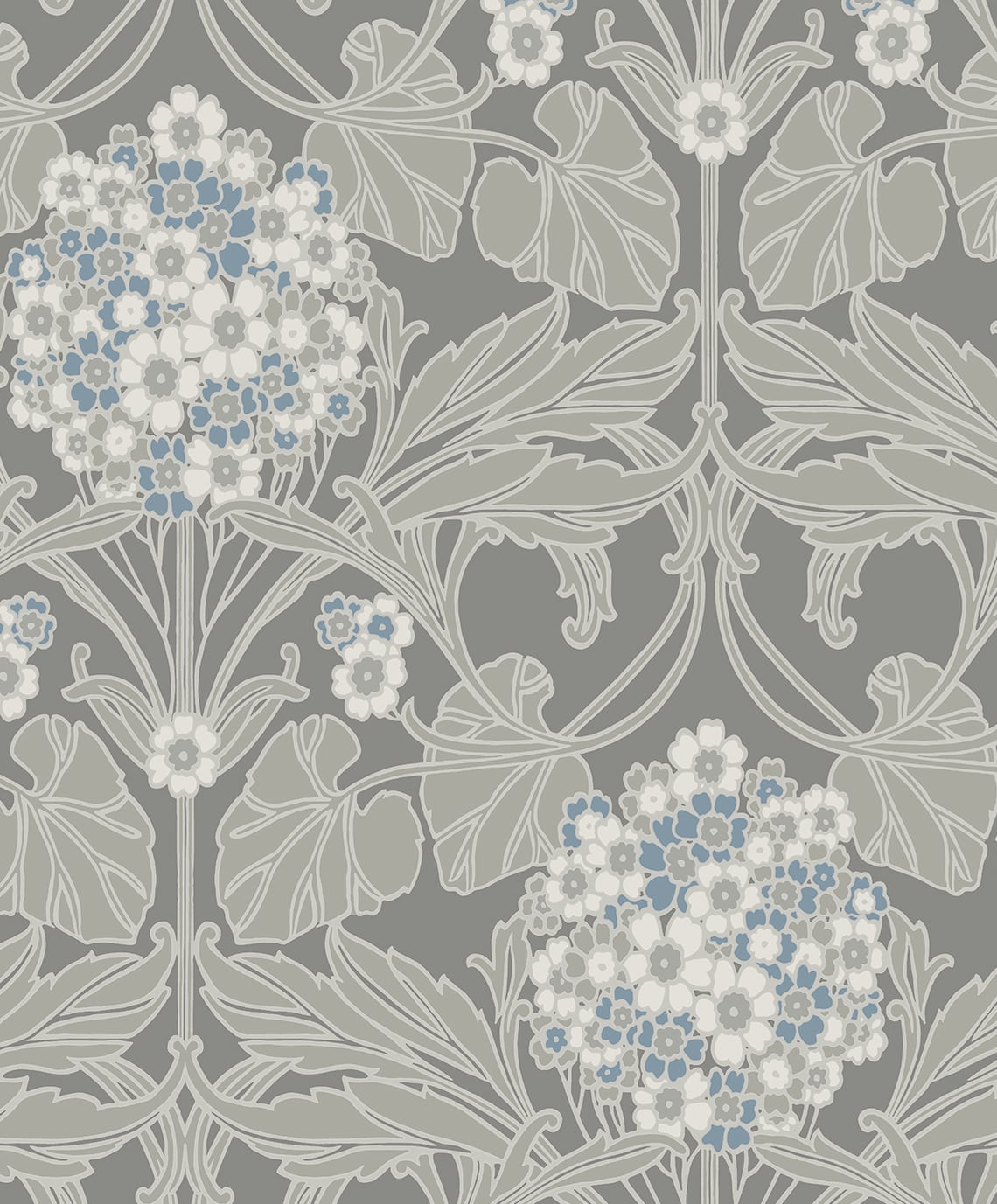 Floral Hydrangea Vintage Unpasted Wallpaper
