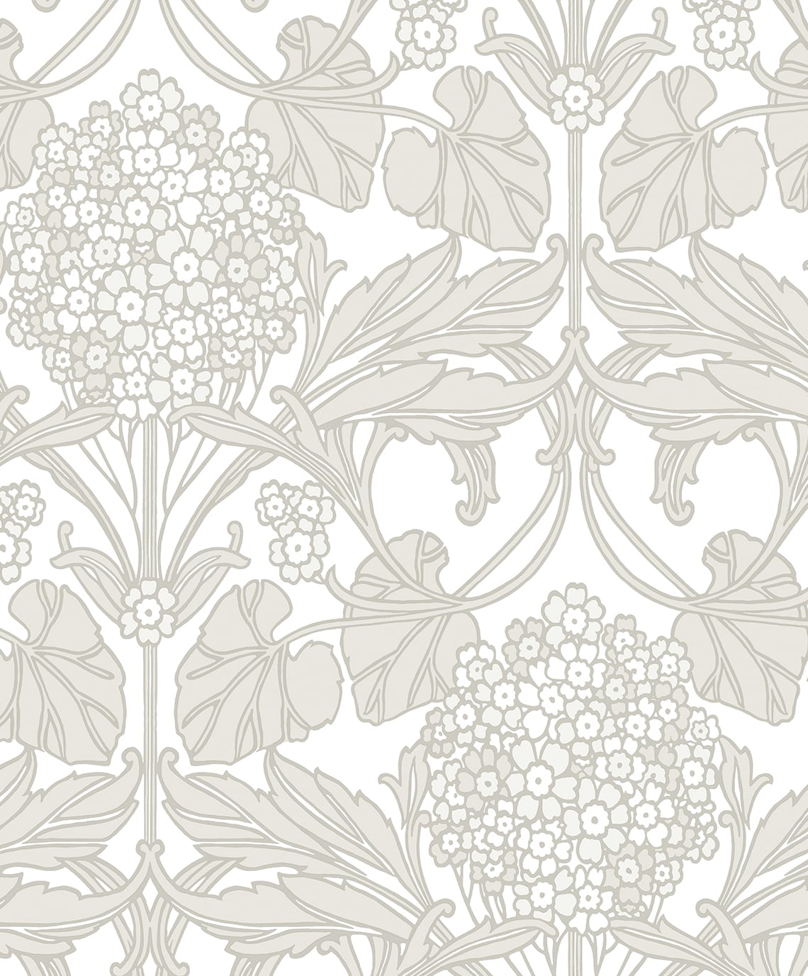 Floral Hydrangea Vintage Unpasted Wallpaper