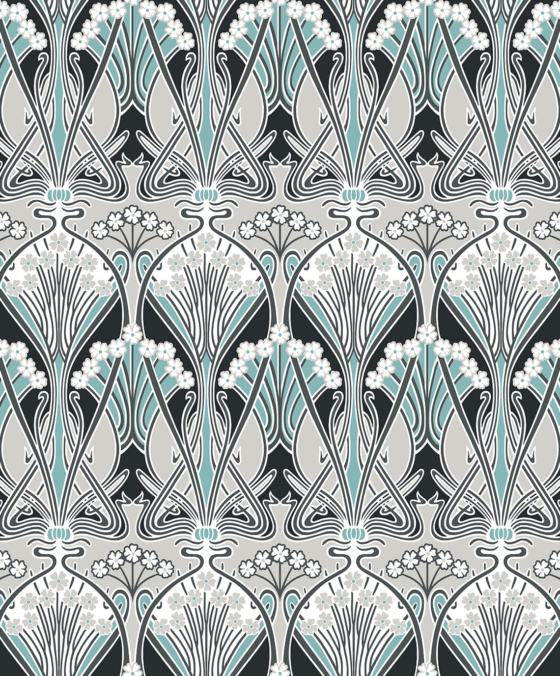 Dragonfly Damask Vintage Unpasted Wallpaper