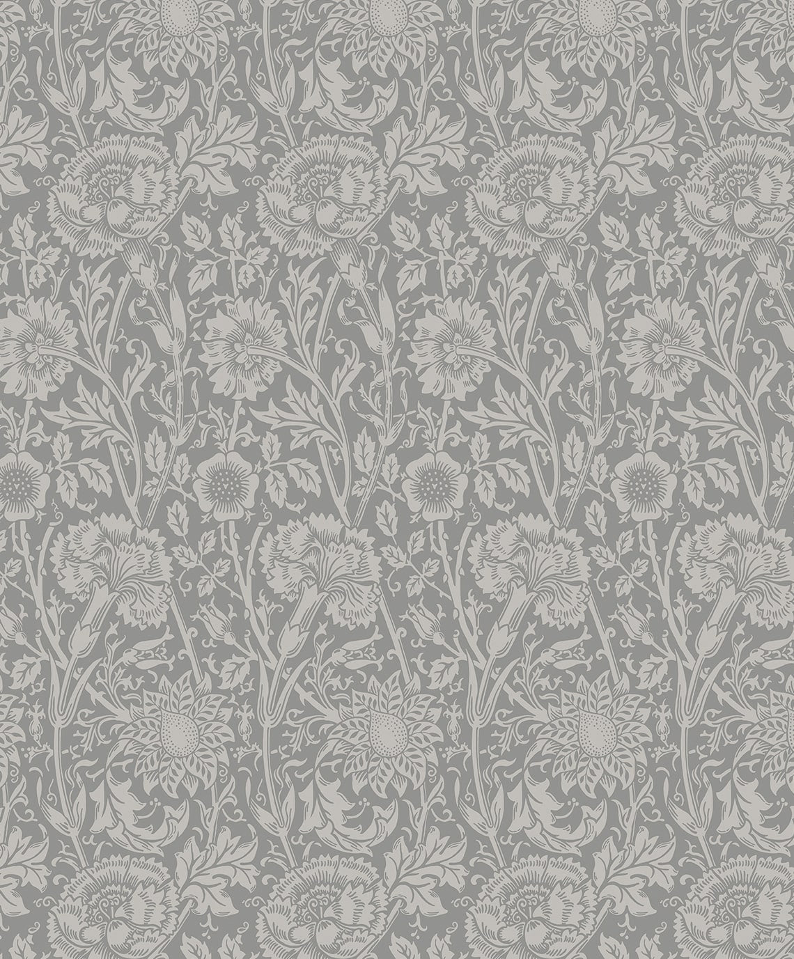 Tonal Floral Trail Vintage Unpasted Wallpaper