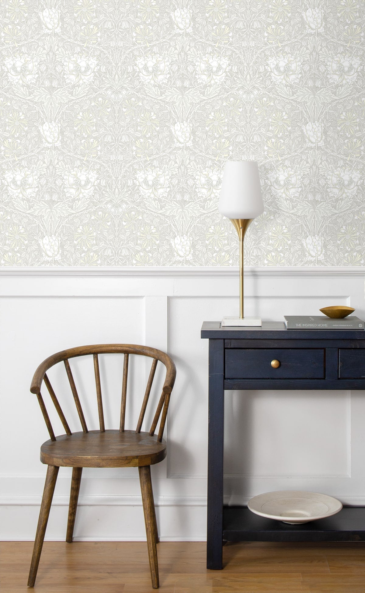 Ogee Flora Vintage Unpasted Wallpaper