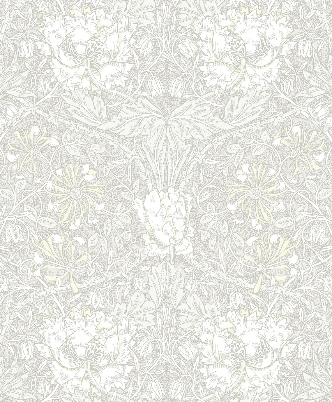 Ogee Flora Vintage Unpasted Wallpaper