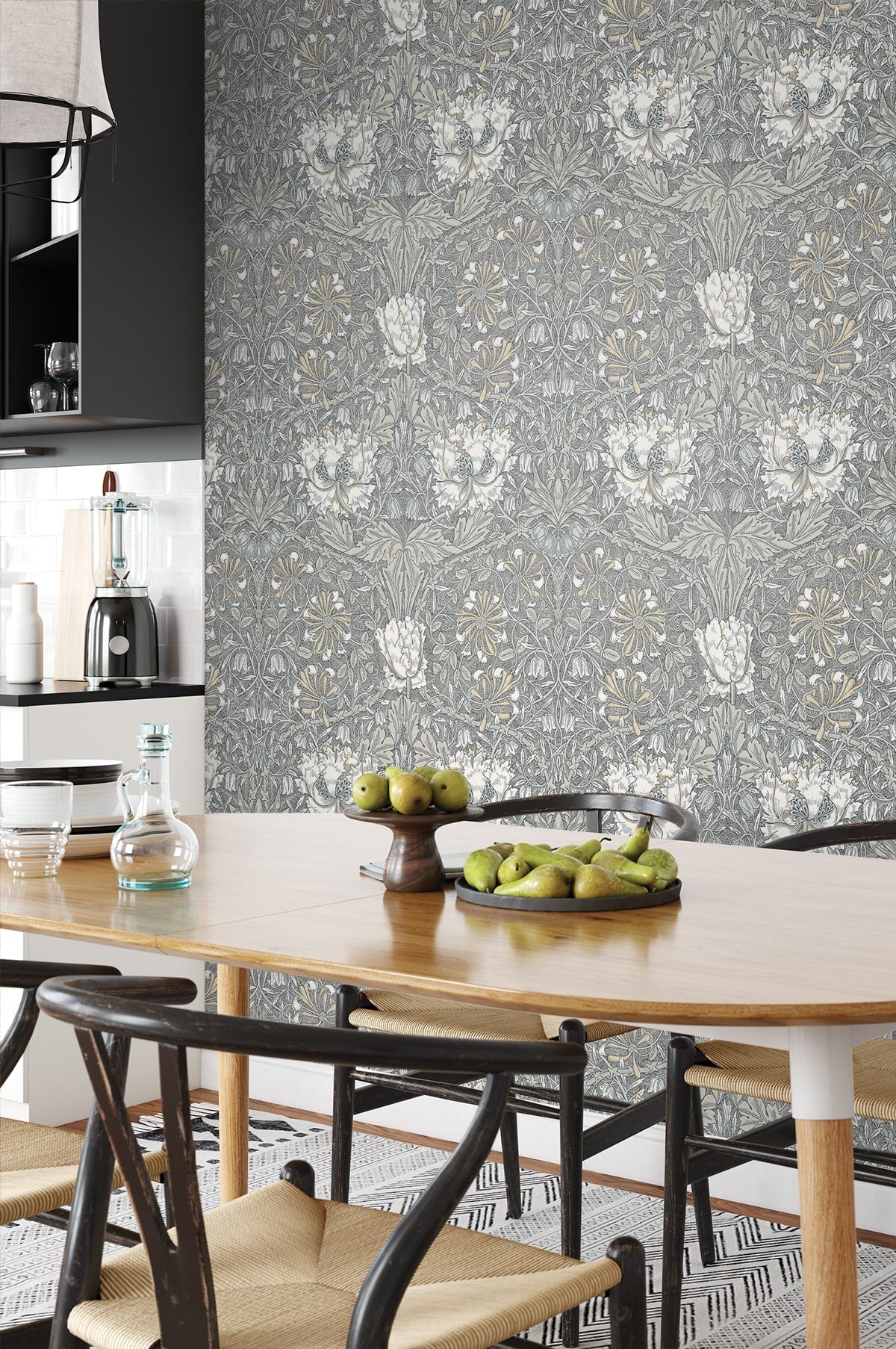Ogee Flora Vintage Unpasted Wallpaper