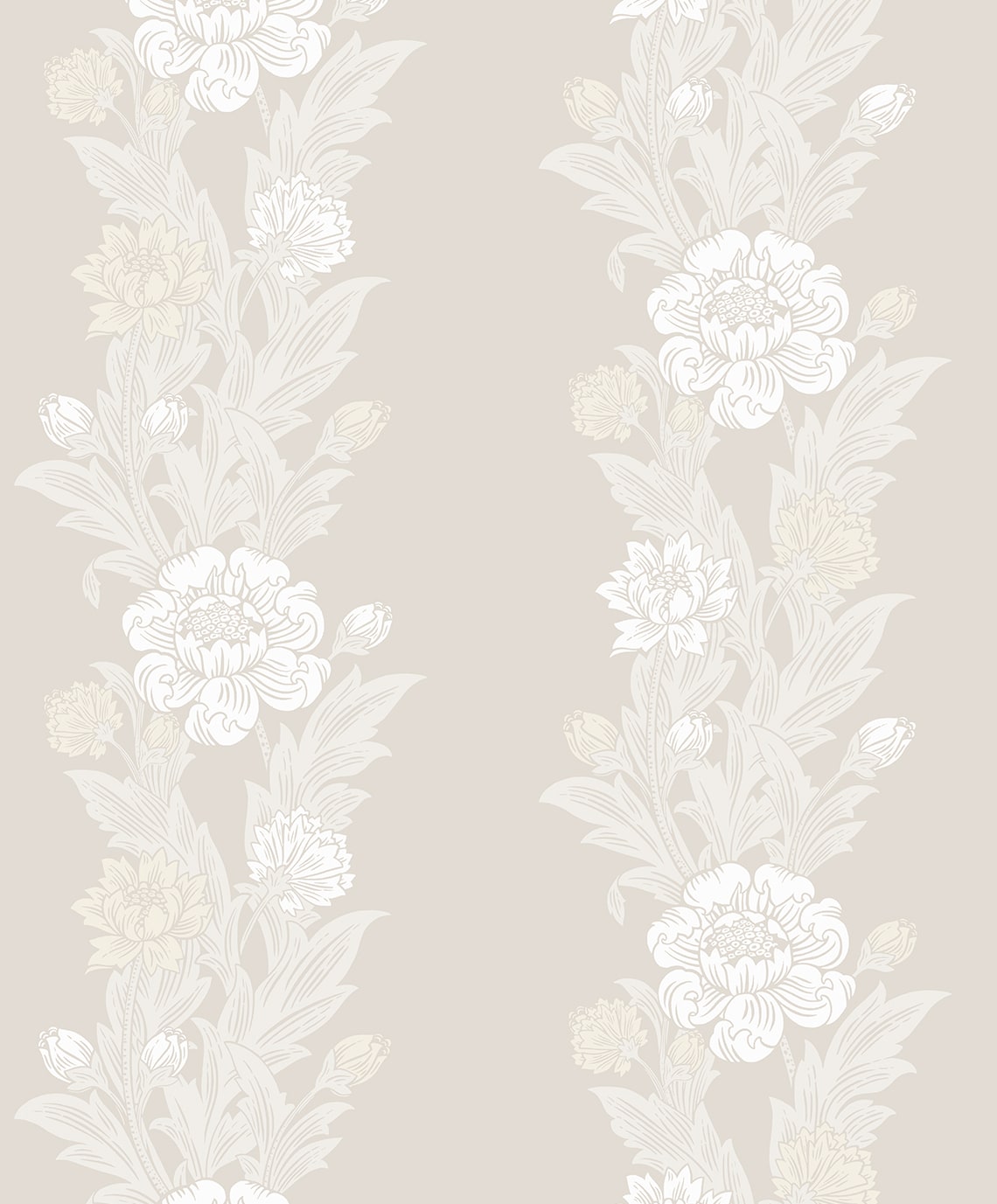 Blooming Floral Stripe Vintage Unpasted Wallpaper