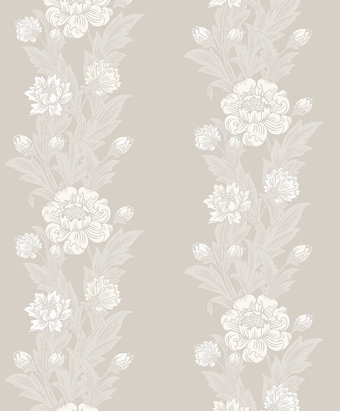 Blooming Floral Stripe Vintage Unpasted Wallpaper