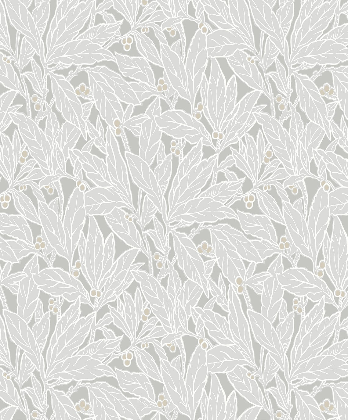 Leaf and Berry Botanical Vintage Unpasted Wallpaper
