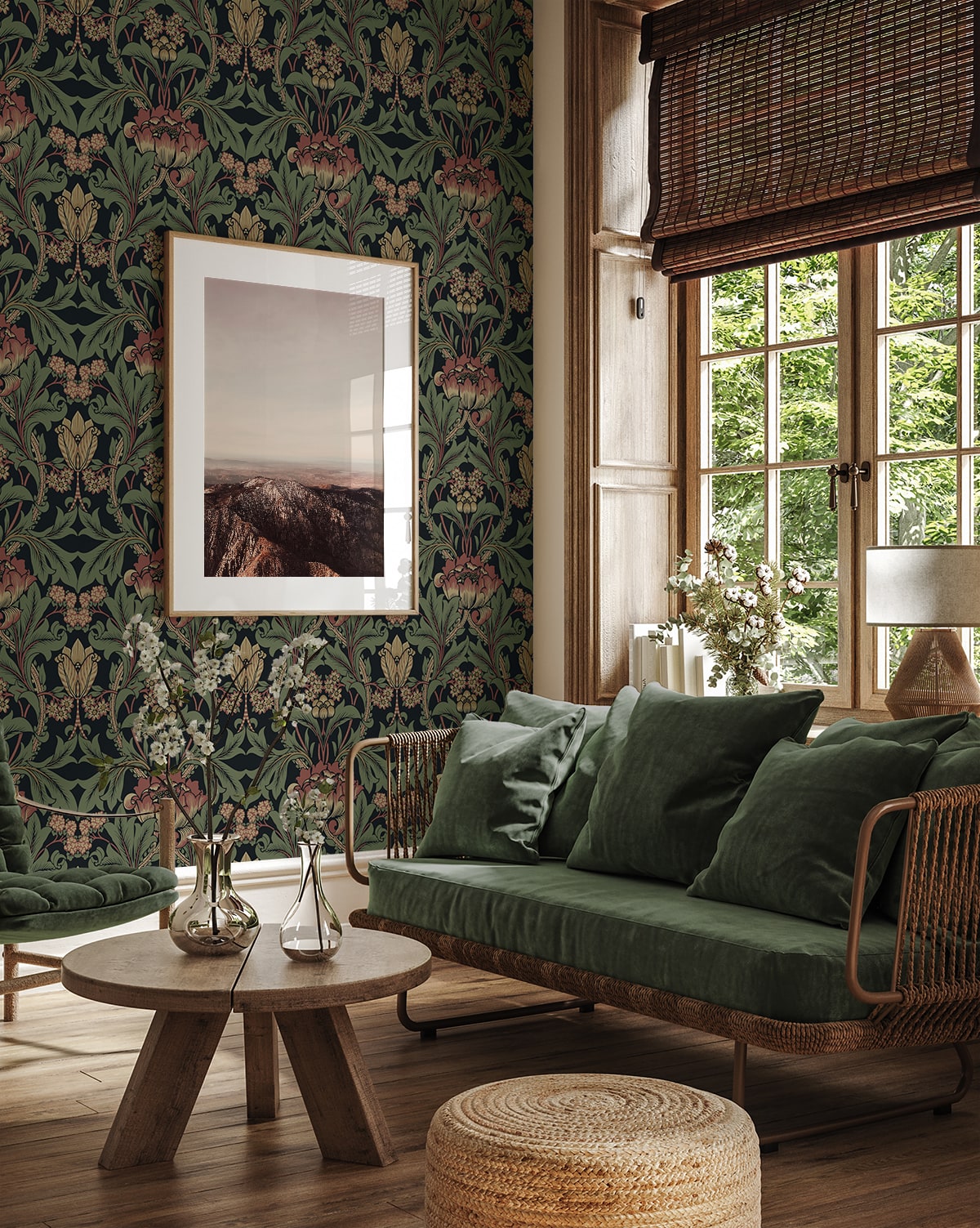 Primrose Garden Vintage Floral Unpasted Wallpaper