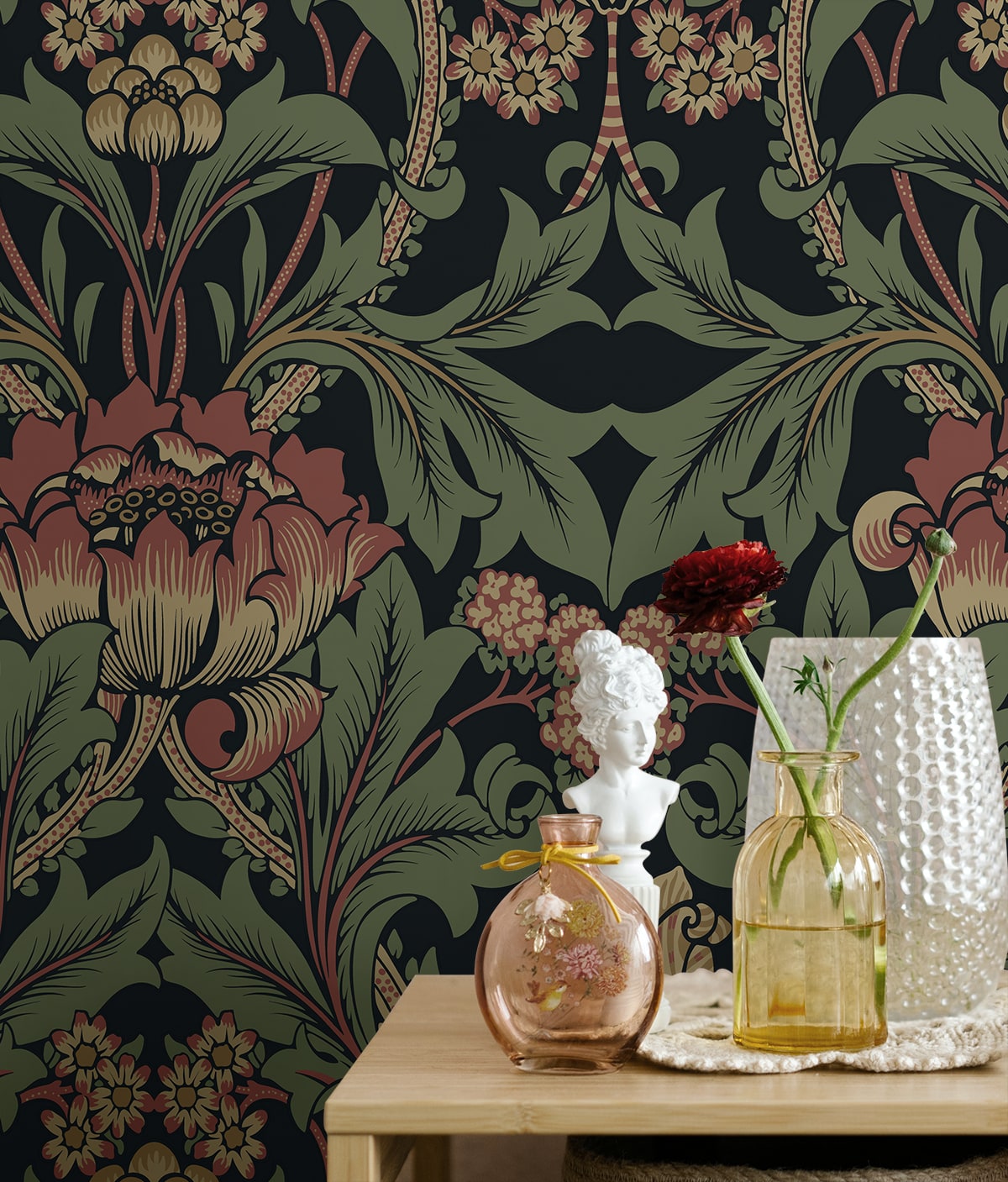 Primrose Garden Vintage Floral Unpasted Wallpaper