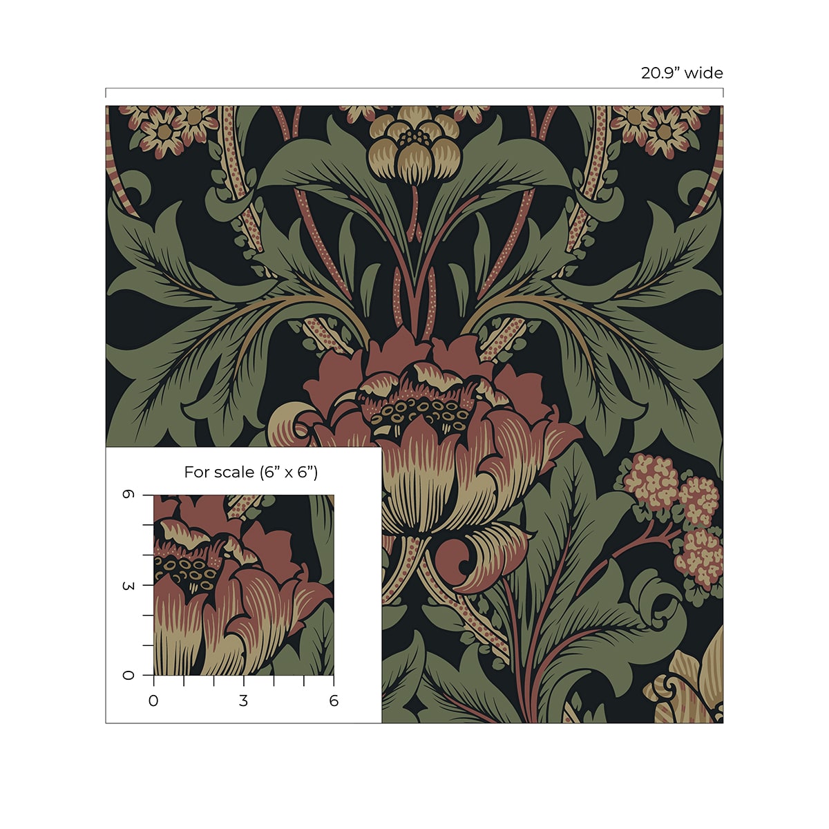 Primrose Garden Vintage Floral Unpasted Wallpaper