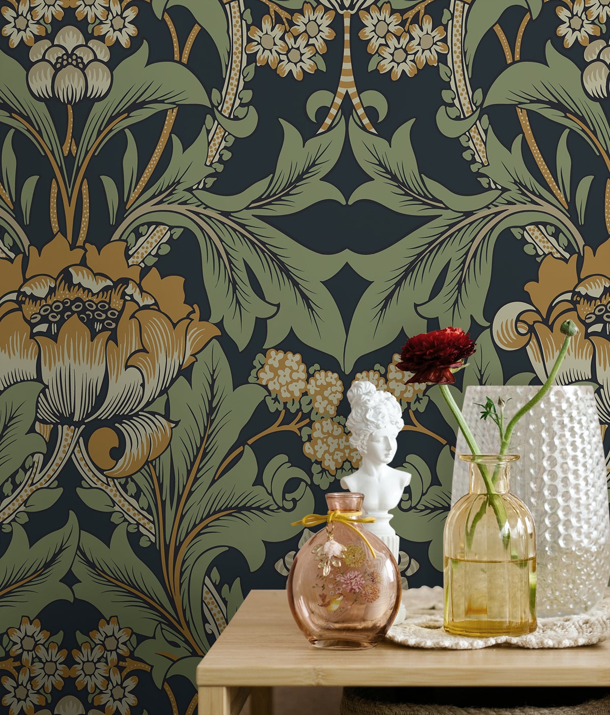 Primrose Garden Vintage Floral Unpasted Wallpaper