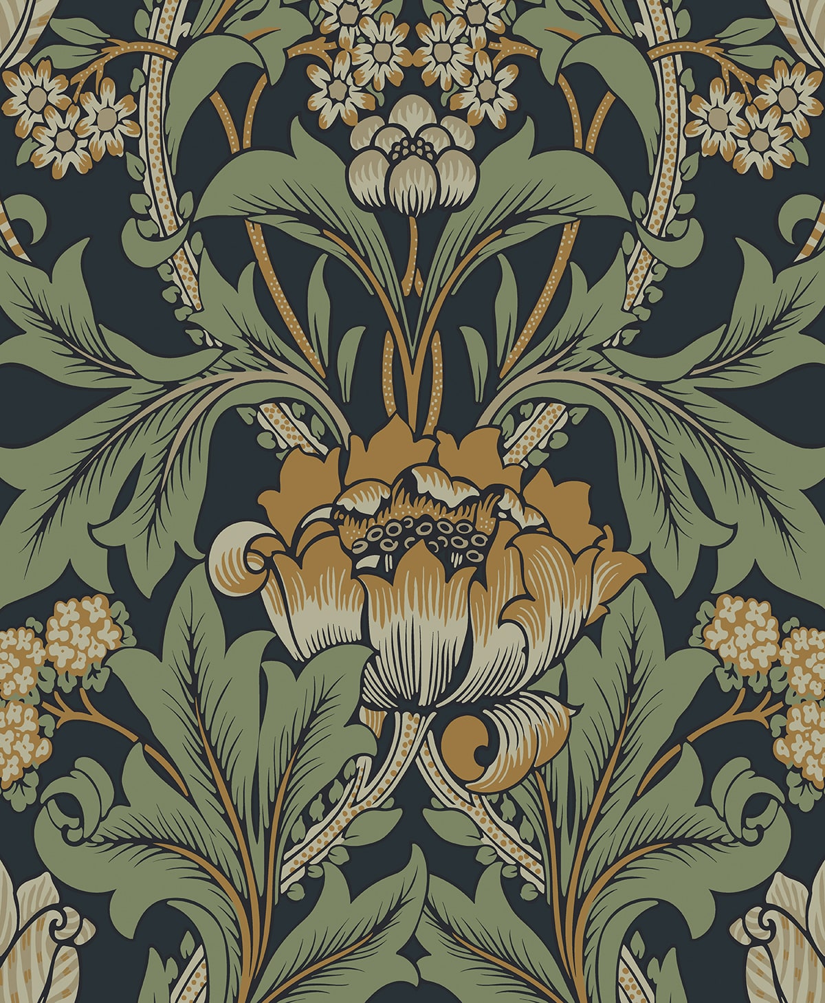 Primrose Garden Vintage Floral Unpasted Wallpaper