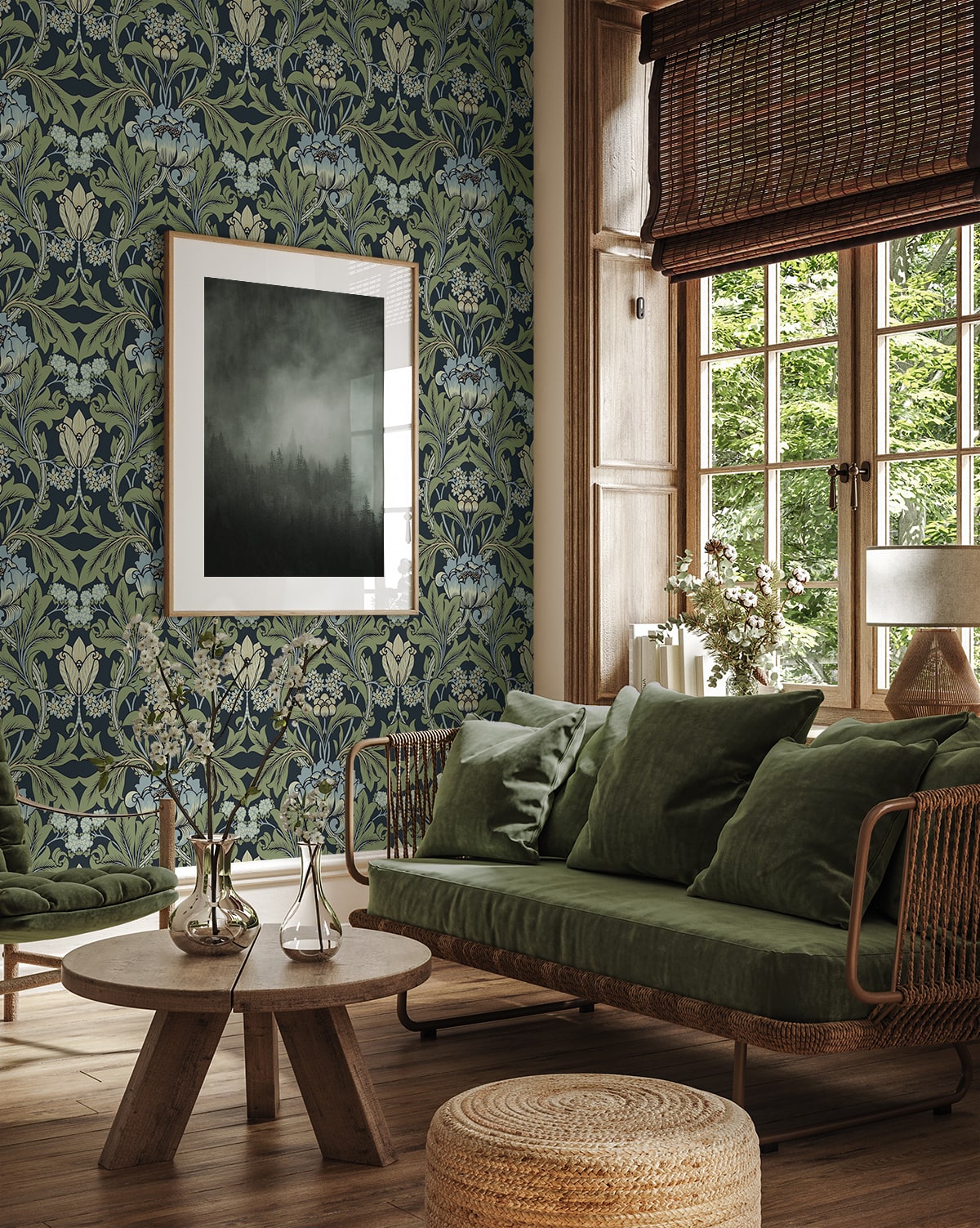 Primrose Garden Vintage Floral Unpasted Wallpaper