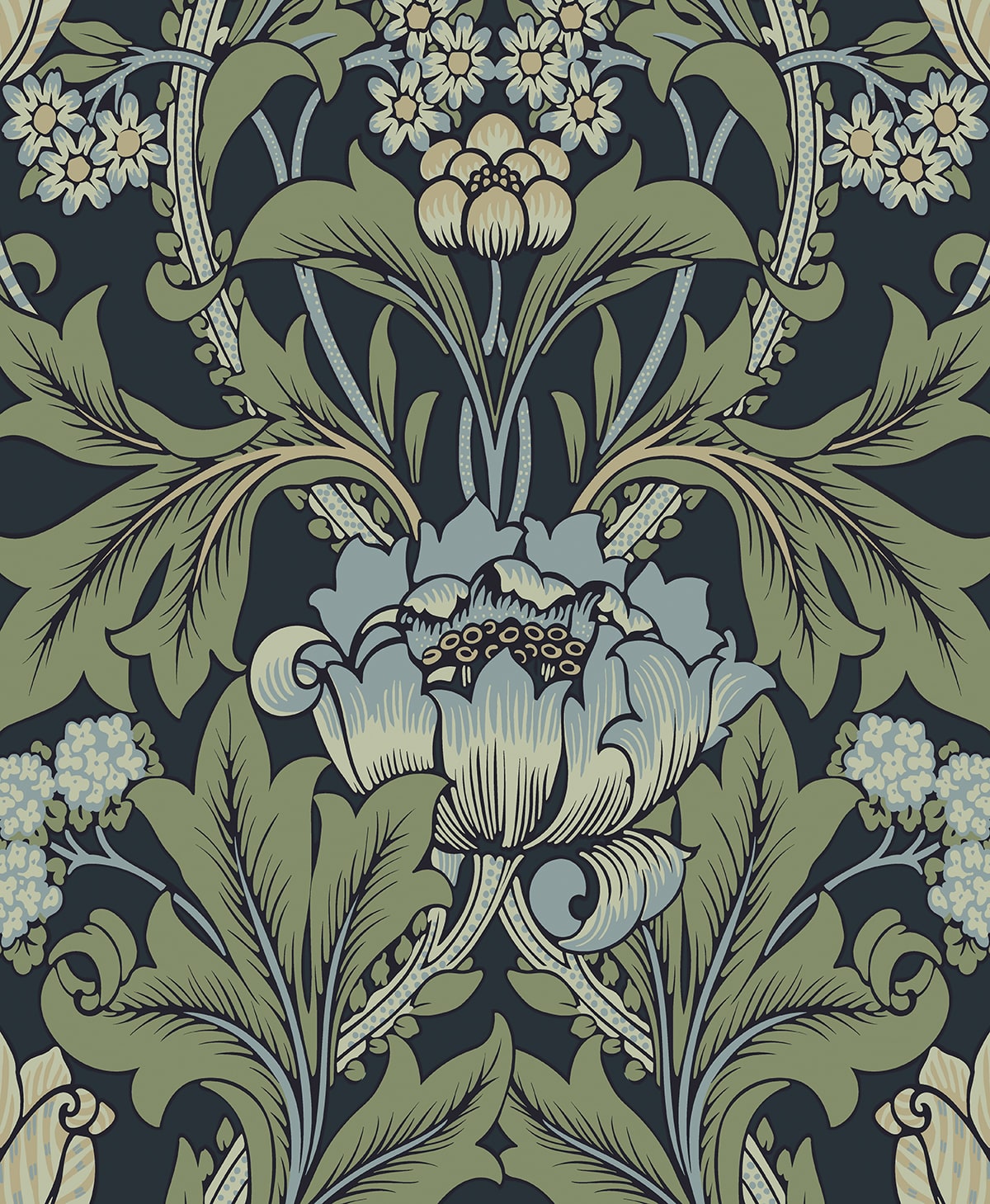 Primrose Garden Vintage Floral Unpasted Wallpaper