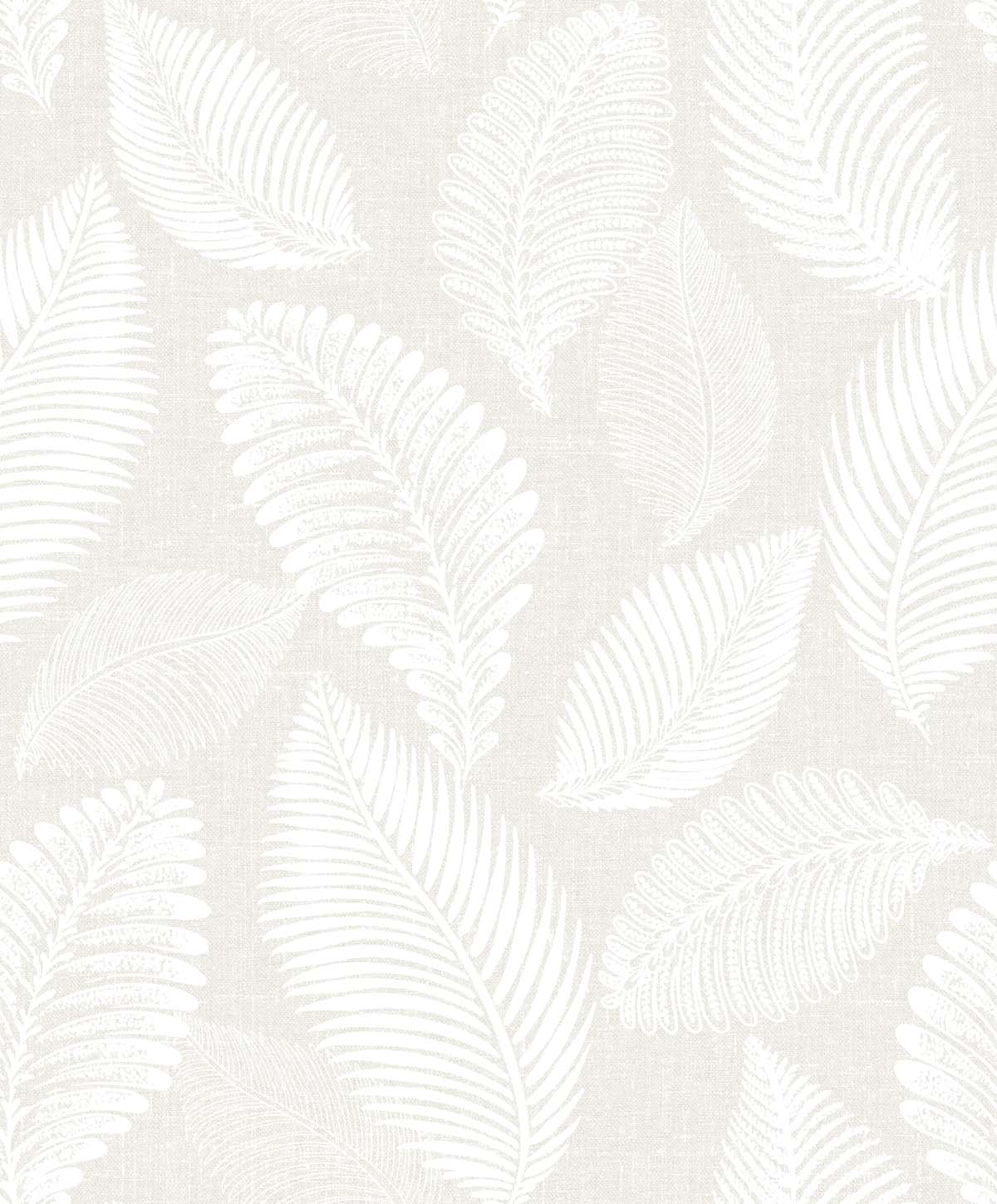 White Heron Tossed Leaves Botanical Unpasted Wallpaper