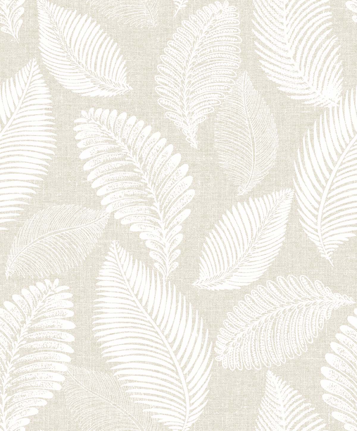 White Heron Tossed Leaves Botanical Unpasted Wallpaper