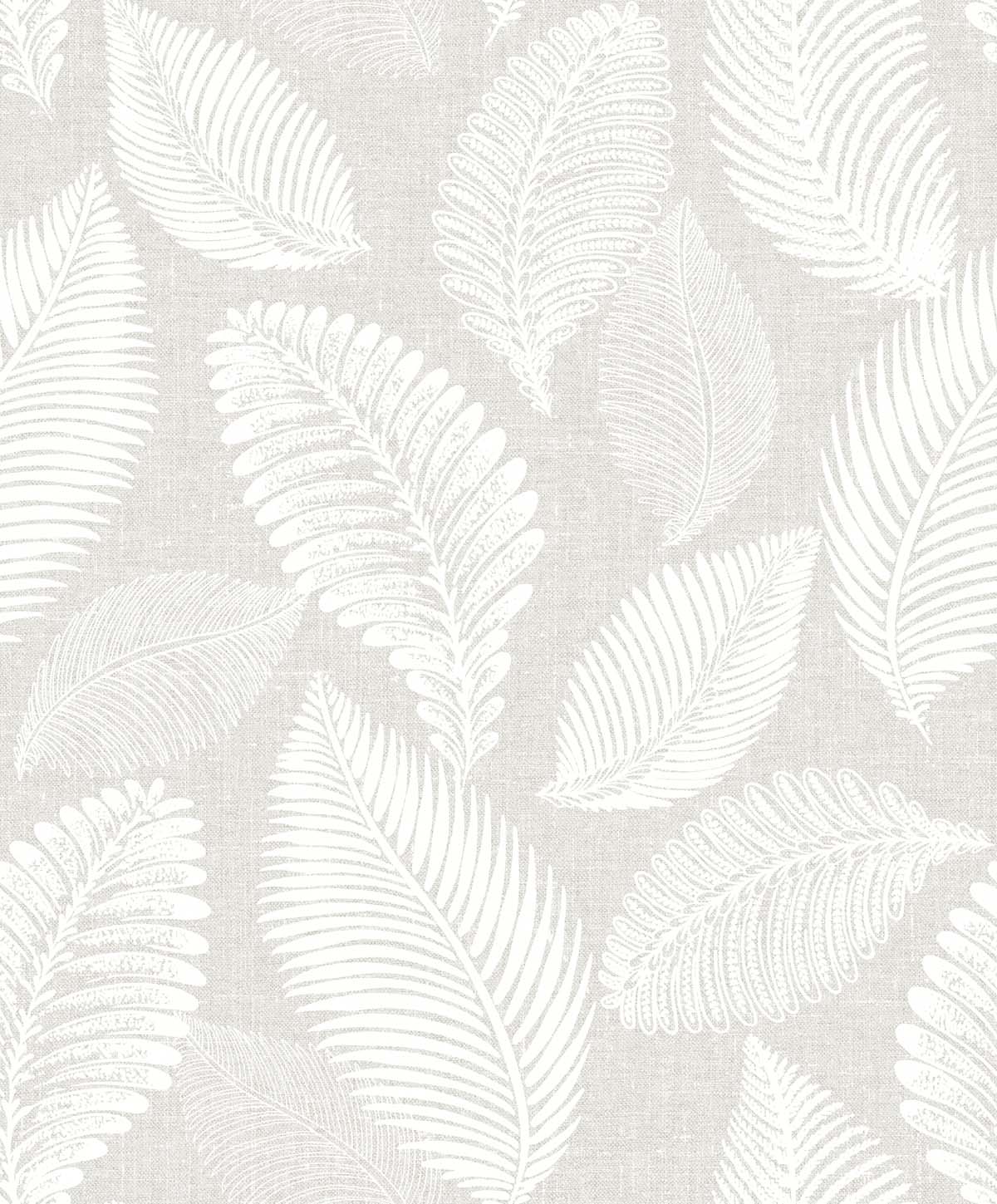 White Heron Tossed Leaves Botanical Unpasted Wallpaper