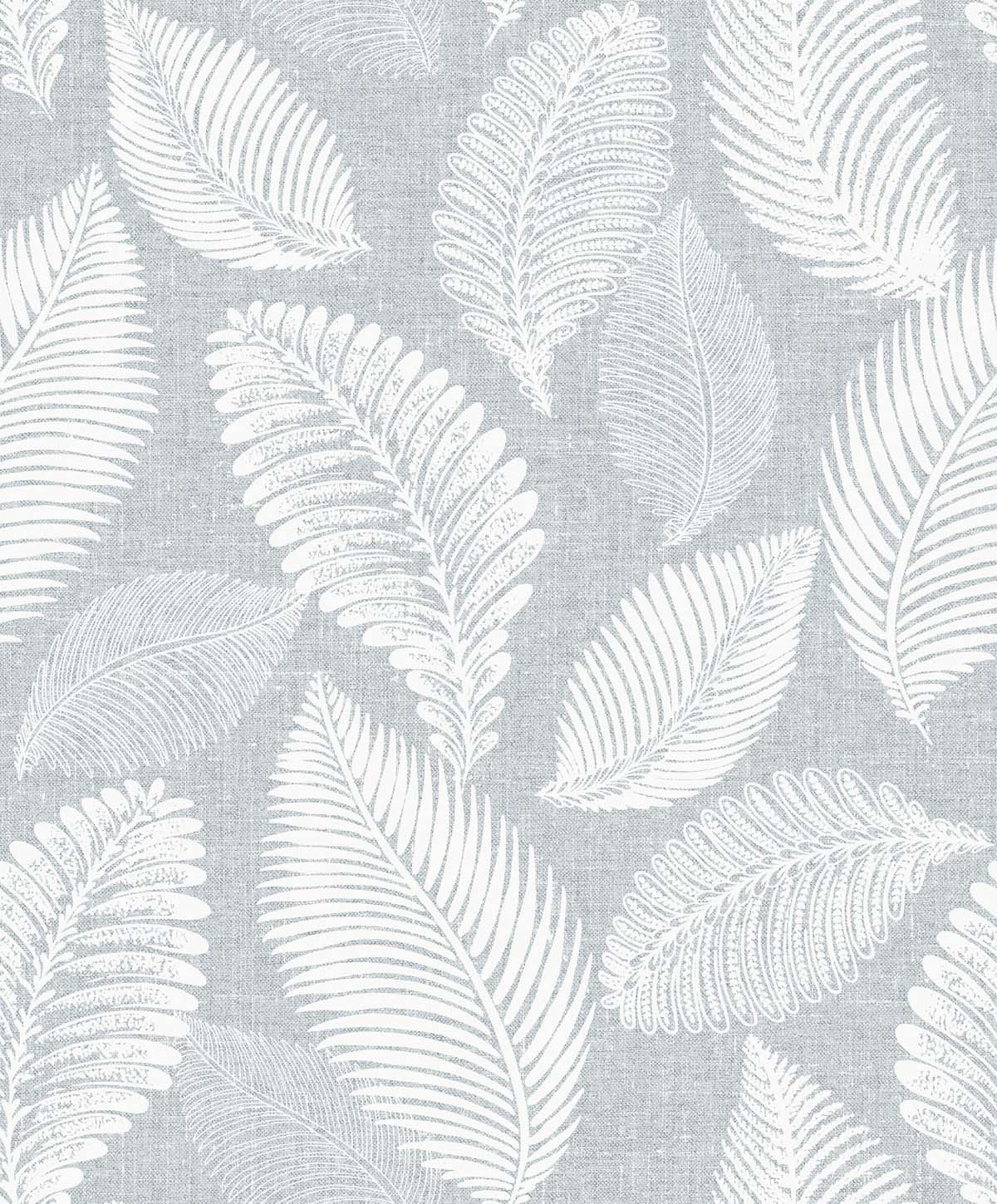 White Heron Tossed Leaves Botanical Unpasted Wallpaper