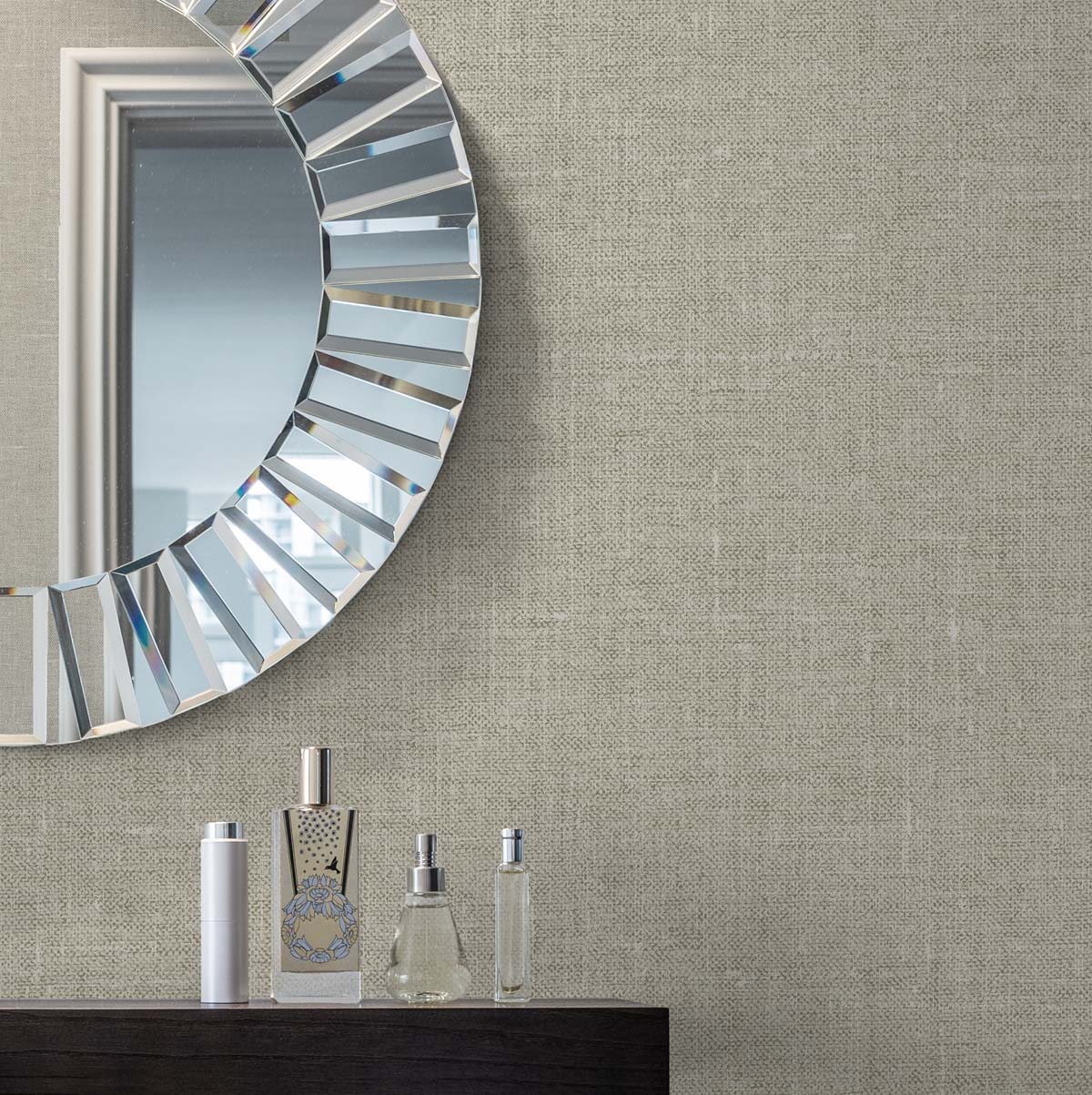 White Heron Abington Faux Linen Unpasted Wallpaper