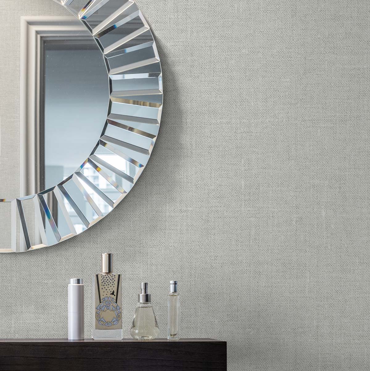 White Heron Abington Faux Linen Unpasted Wallpaper