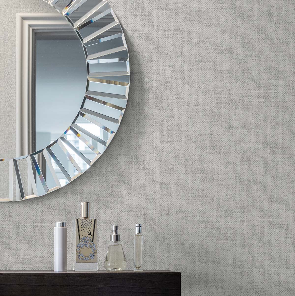 White Heron Abington Faux Linen Unpasted Wallpaper