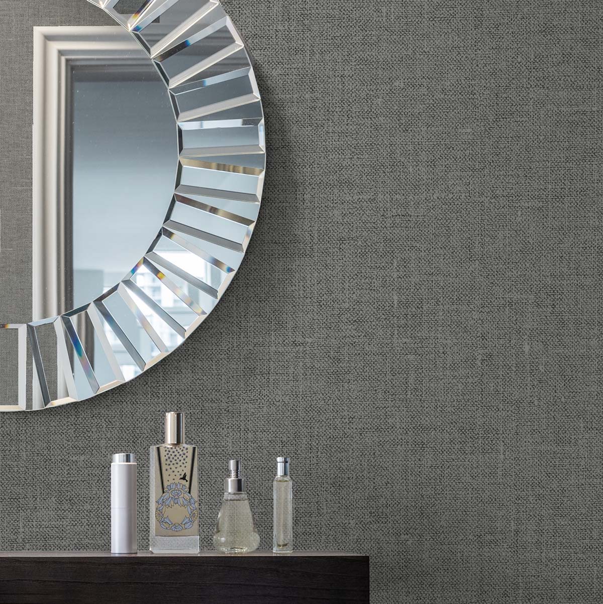 White Heron Abington Faux Linen Unpasted Wallpaper
