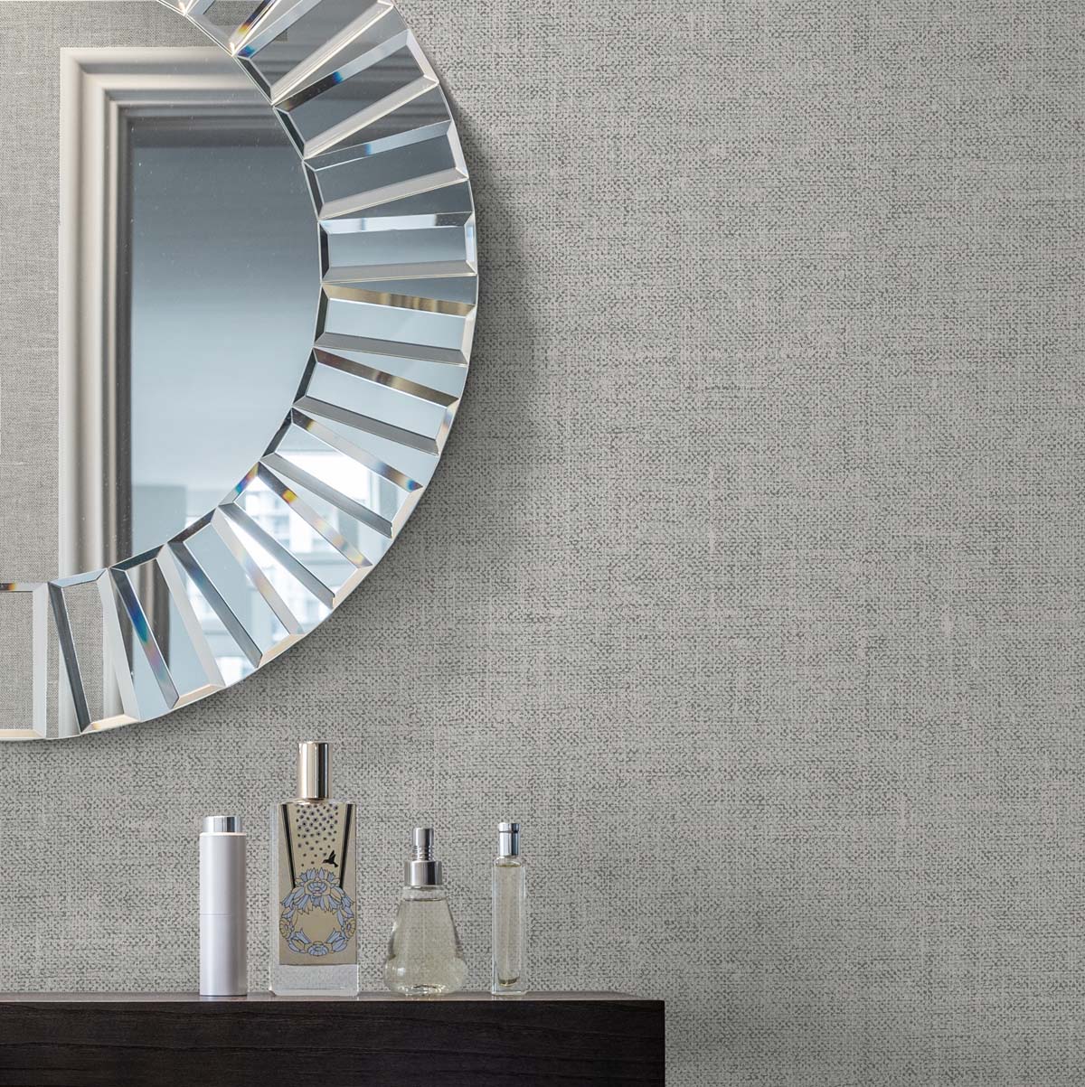 White Heron Abington Faux Linen Unpasted Wallpaper